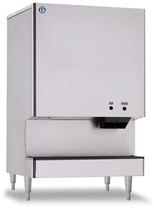 Hoshizaki DCM-751BWH cubelet ice and water dispenser shown on legs