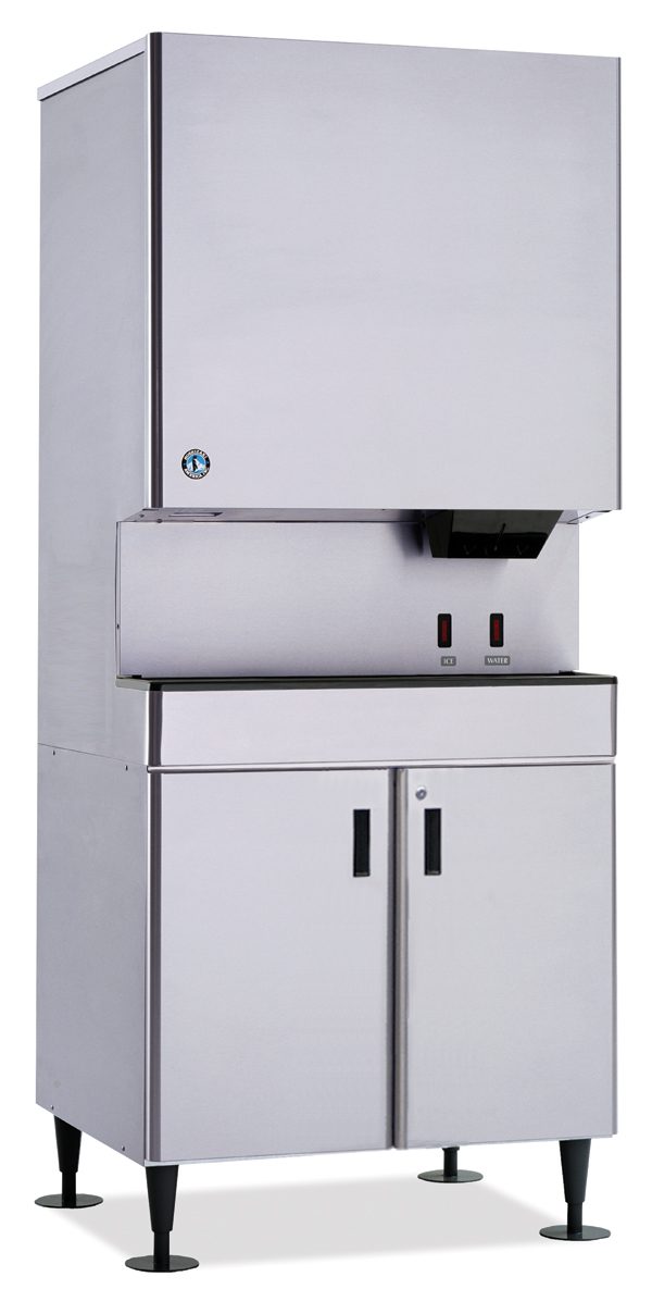 Hoshizaki DCM-751BWH-OS ice dispenser shown with SD750 stand