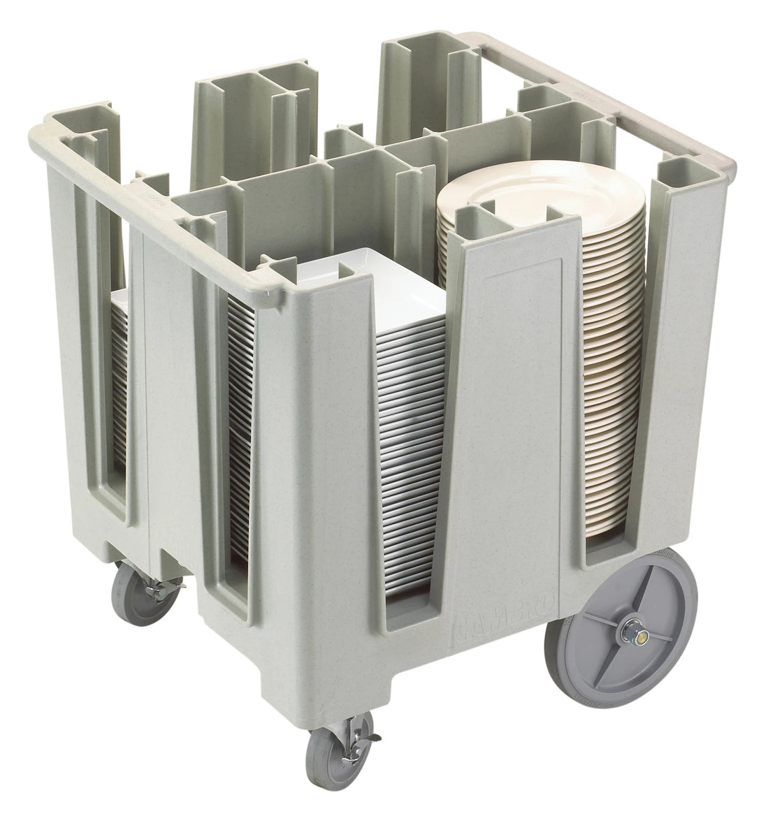 Cambro DCS1125480 speckled gray Versa dish caddy for 11.25 inch plates
