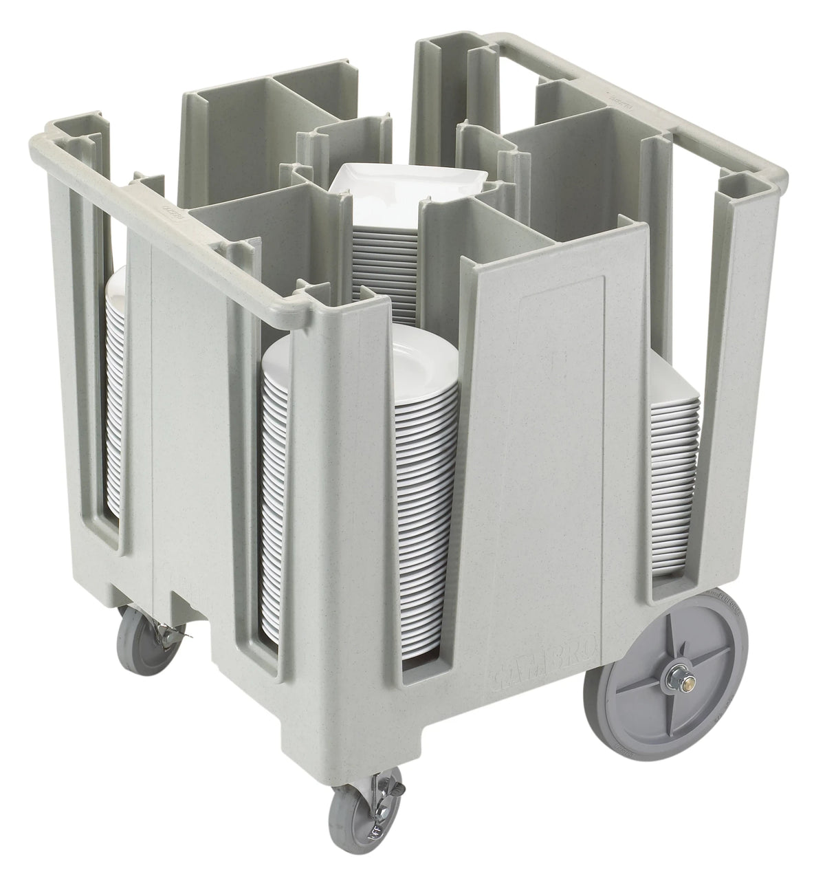 Cambro DCS950480 speckled gray Versa dish caddy for 9.5 inch plates