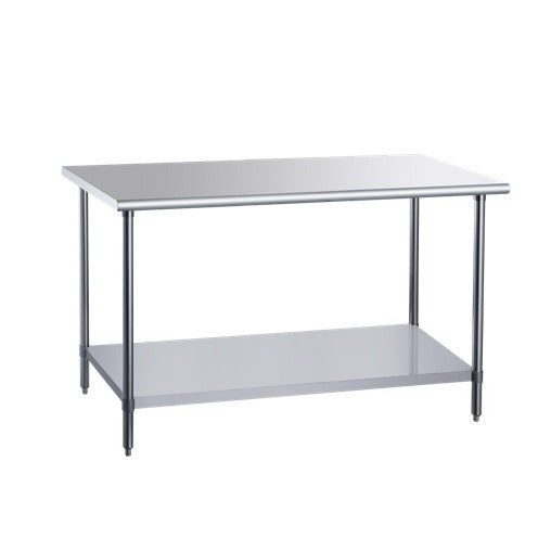 Dukers DCSTW-3048 48 inch stainless steel work table with undershelf and adjustable bullet feet