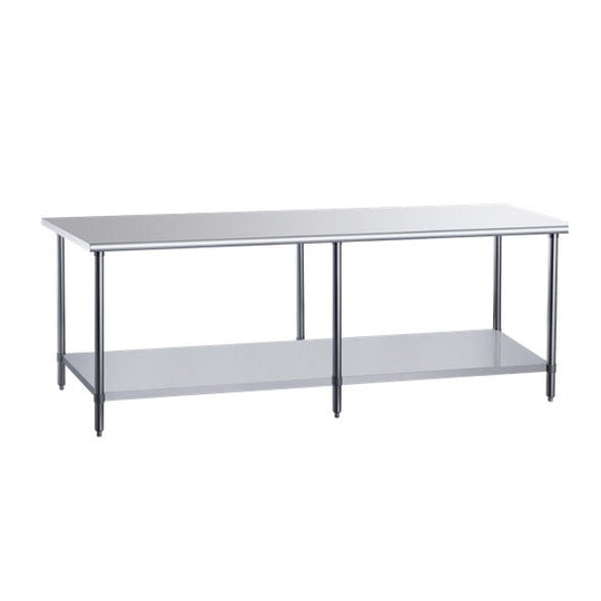 Dukers DCSTW-3072 72 inch stainless steel work table with height-adjustable undershelf