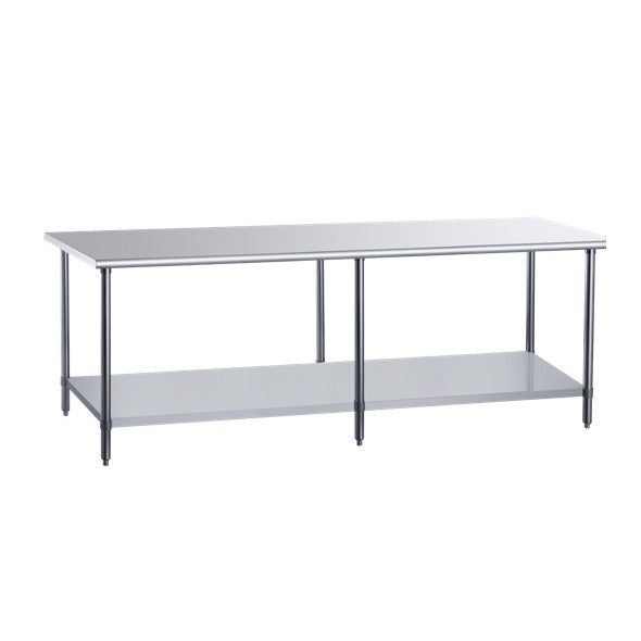 Dukers DCSTW-3072 72 inch stainless steel work table with height-adjustable undershelf