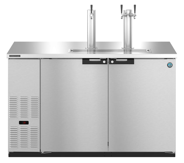 Hoshizaki DD59-S stainless steel direct draw beer cooler front view with solid doors