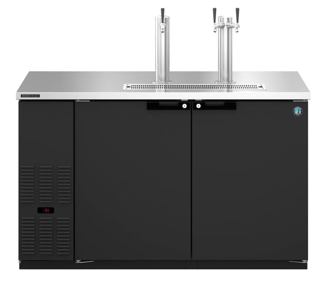 Hoshizaki DD59 two section direct draw beer cooler front view with solid doors