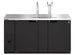 Hoshizaki DD69 two section back bar direct draw beer cooler front view with black vinyl exterior and solid doors