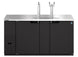 Hoshizaki DD69 two section back bar direct draw beer cooler front view with black vinyl exterior and solid doors