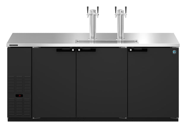 Hoshizaki DD80 three section direct draw beer cooler front view with solid doors
