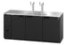 Hoshizaki DD80 three section back bar direct draw beer cooler with black vinyl exterior and draft towers