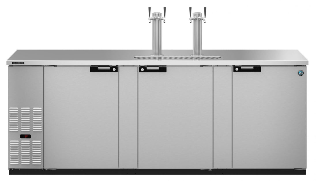 Hoshizaki DD95-S stainless steel direct draw beer cooler front view with solid doors