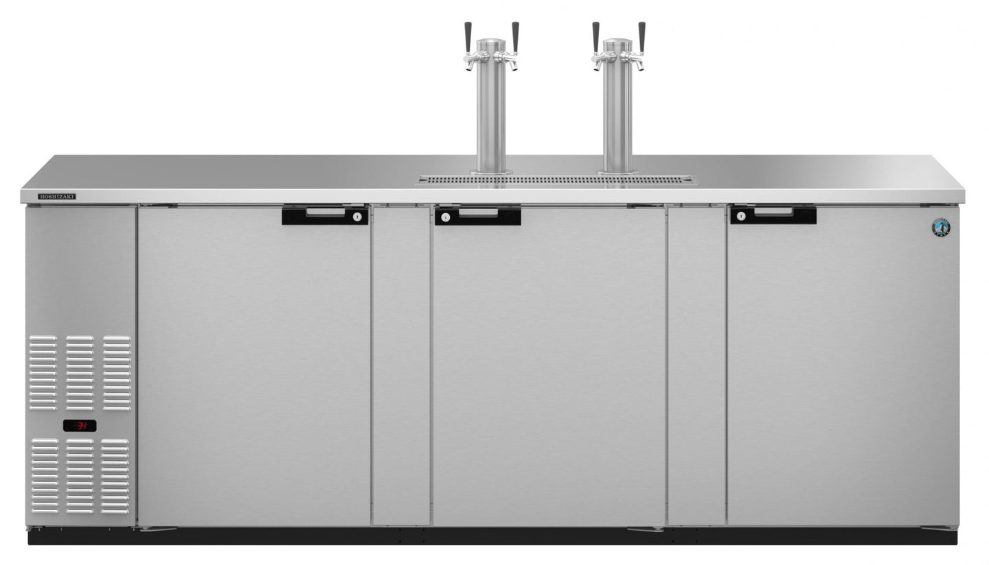 Hoshizaki DD95-S stainless steel direct draw beer cooler front view with solid doors