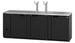 Hoshizaki DD95 three section back bar direct draw beer cooler with black vinyl exterior and two draft towers