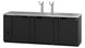 Hoshizaki DD95 three section back bar direct draw beer cooler with black vinyl exterior and two draft towers