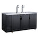 Dukers DKB72-M3 three door dual tap kegerator, stainless steel