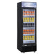 Dukers DSM-12R single glass swing door merchandiser refrigerator, angled view