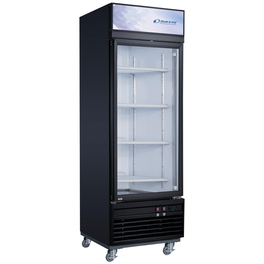 Dukers DSM-15F single glass swing door merchandiser freezer, front view