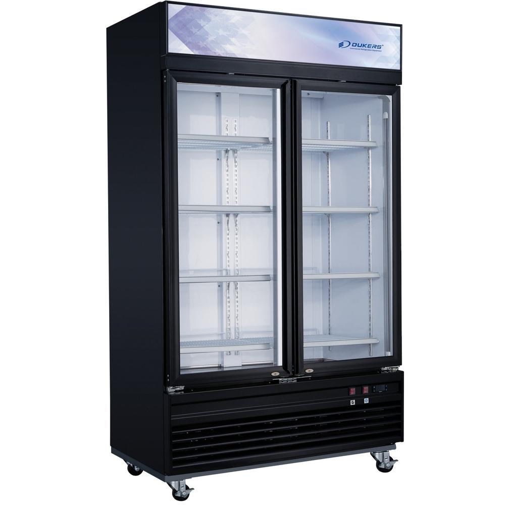 Dukers DSM-41F two glass swing door merchandiser freezer, front view