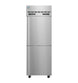 Hoshizaki DT1A-HS single section dual temperature reach-in refrigerator freezer with half stainless doors