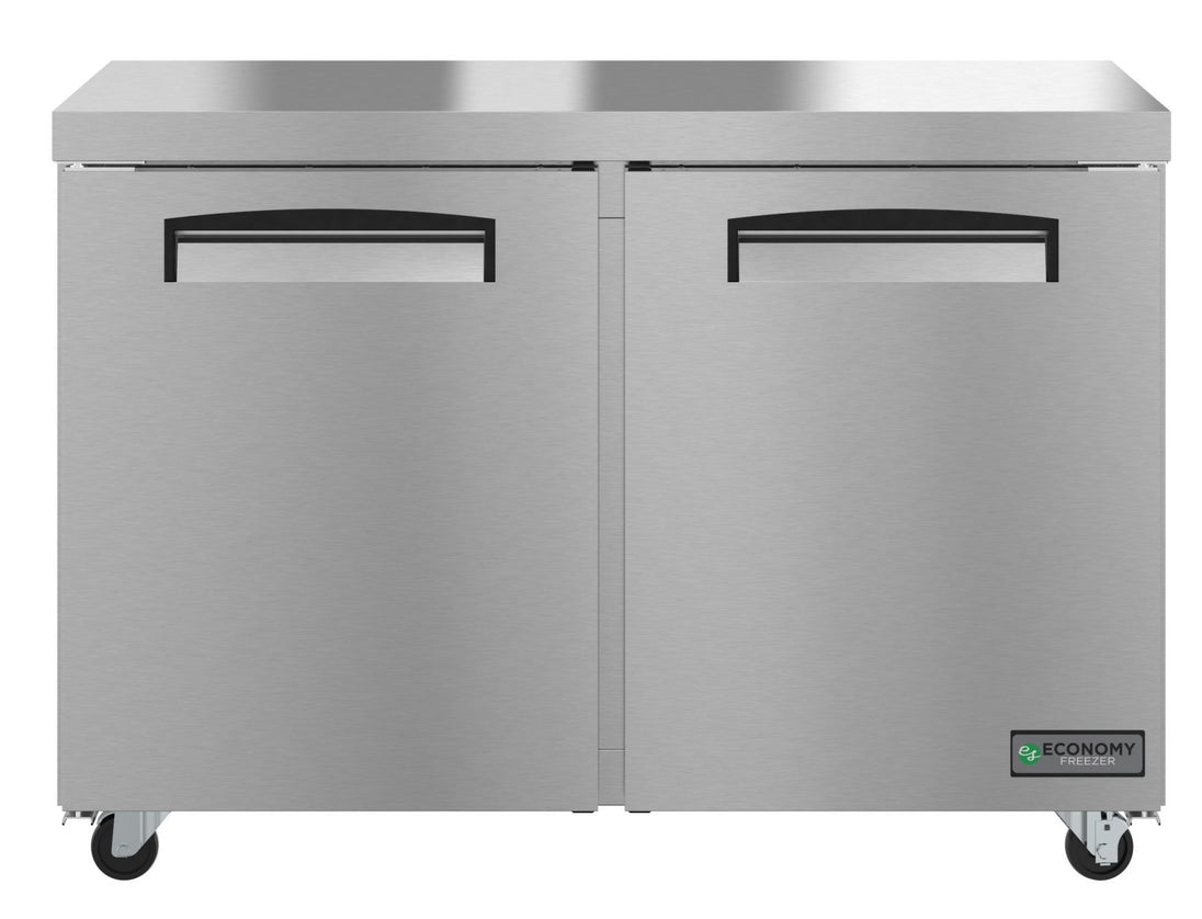 Hoshizaki EUF48A 48 inch two section undercounter freezer, front view