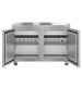 Hoshizaki EUR48A undercounter refrigerator with doors open showing shelving