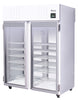 Migali Industries EVOX-2PT-LB-RC Clean Room Pass-thru Refrigerator - two glass doors with IntelVU touchscreen controller, front quarter view