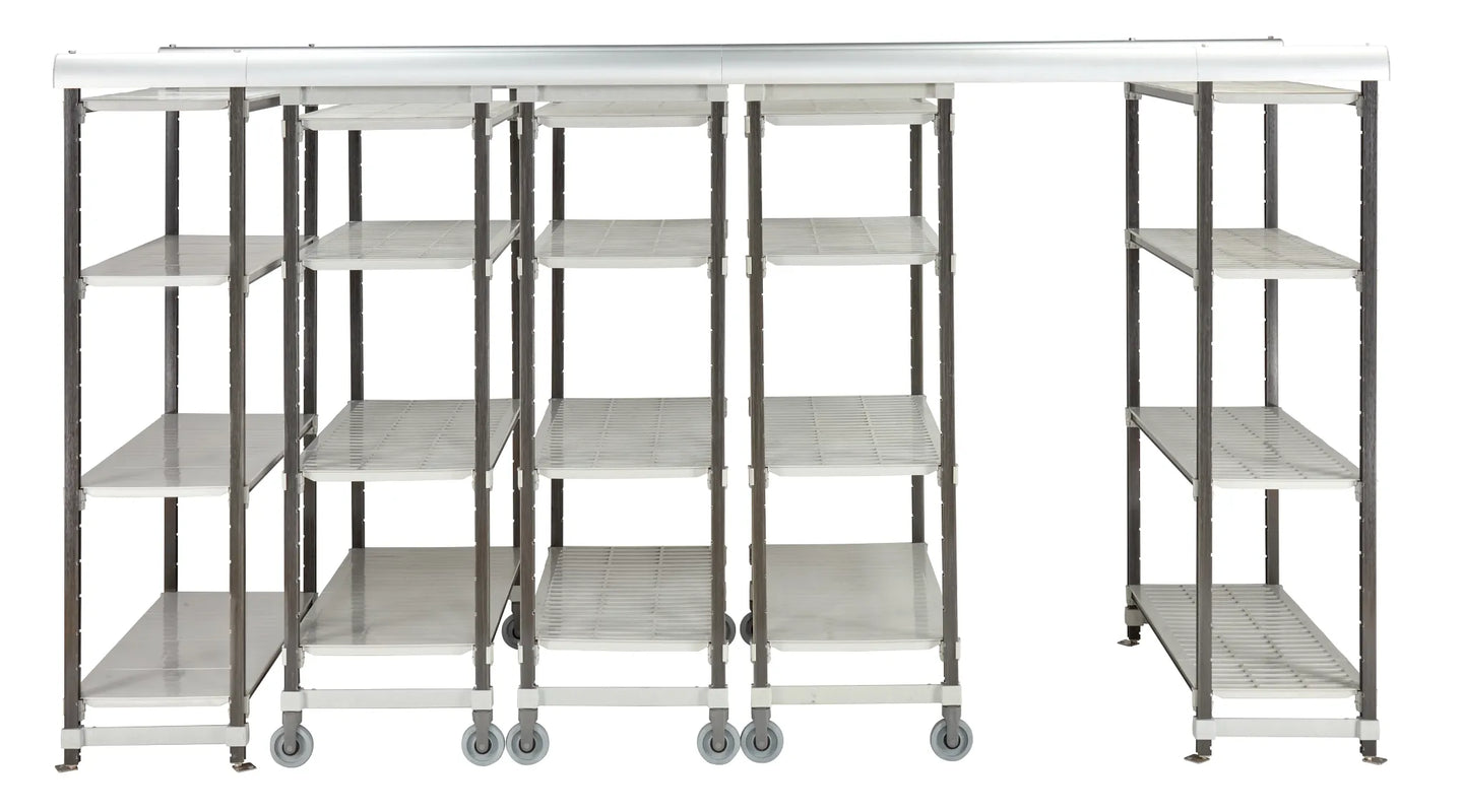 Cambro EXFST164PKG Elements Xtra 16 foot high density top rail system Speckled Gray