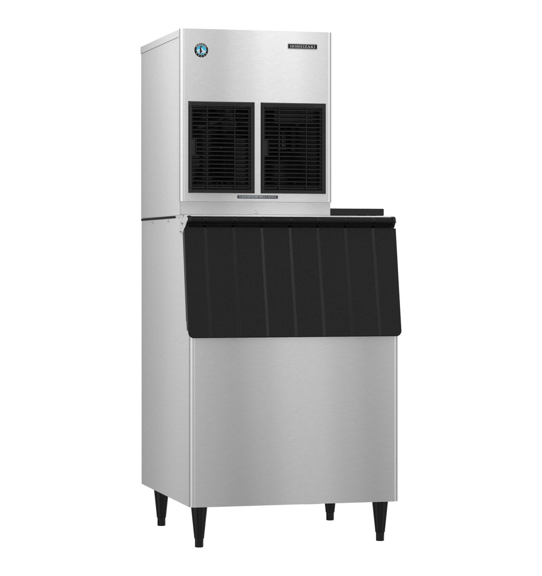 Hoshizaki F-1002MRJZ-C cubelet ice machine shown on a B-500SF storage bin