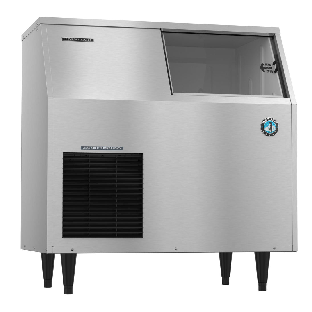Hoshizaki F-300BAJ air-cooled flake ice machine with built-in 100 lb storage bin
