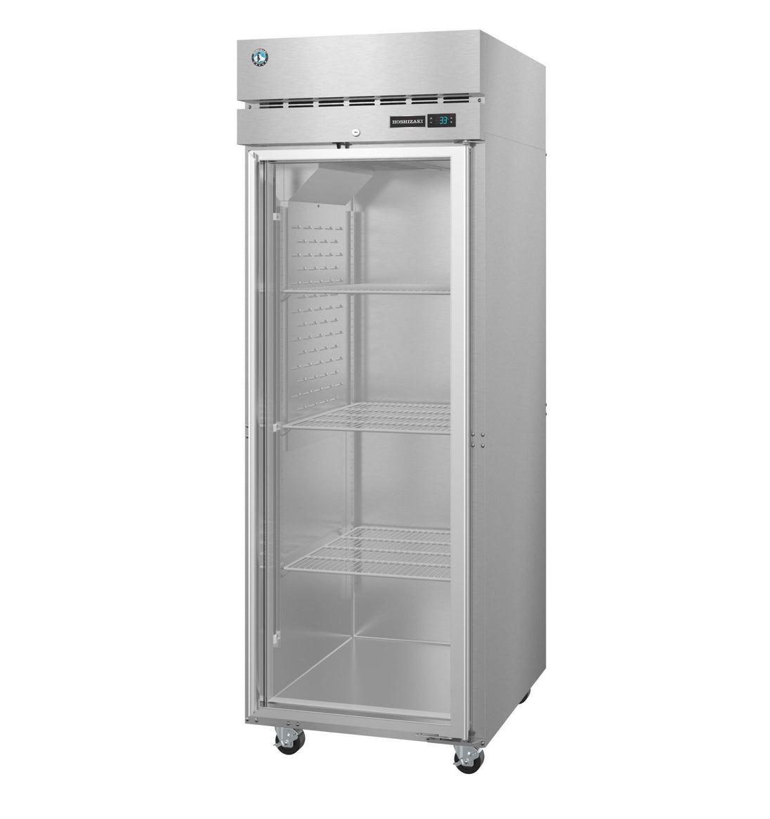 Hoshizaki F1A-FG glass door reach-in freezer left side view
