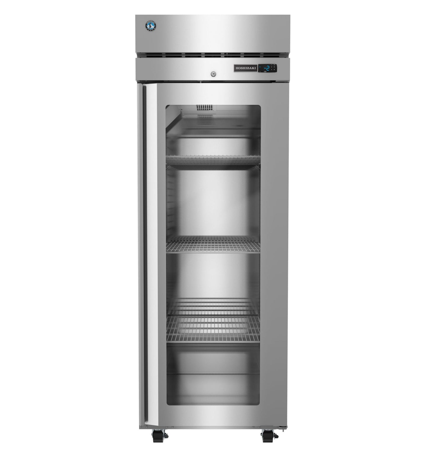 Hoshizaki F1A-FGE Steelheart Series single section glass door reach-in freezer front view