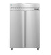 Hoshizaki F2A-FSN Steelheart Series two section reach-in freezer with stainless steel doors front view