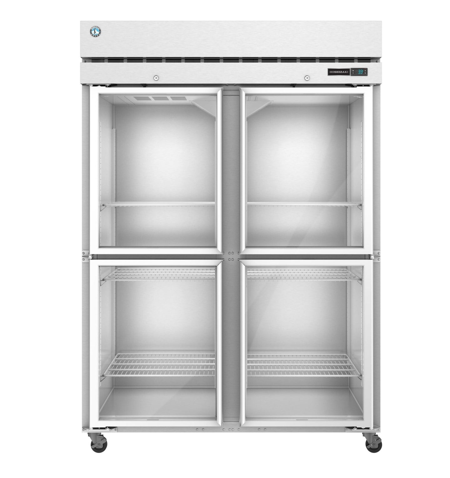 Hoshizaki F2A-HG Steelheart Series two section reach-in freezer with half glass doors