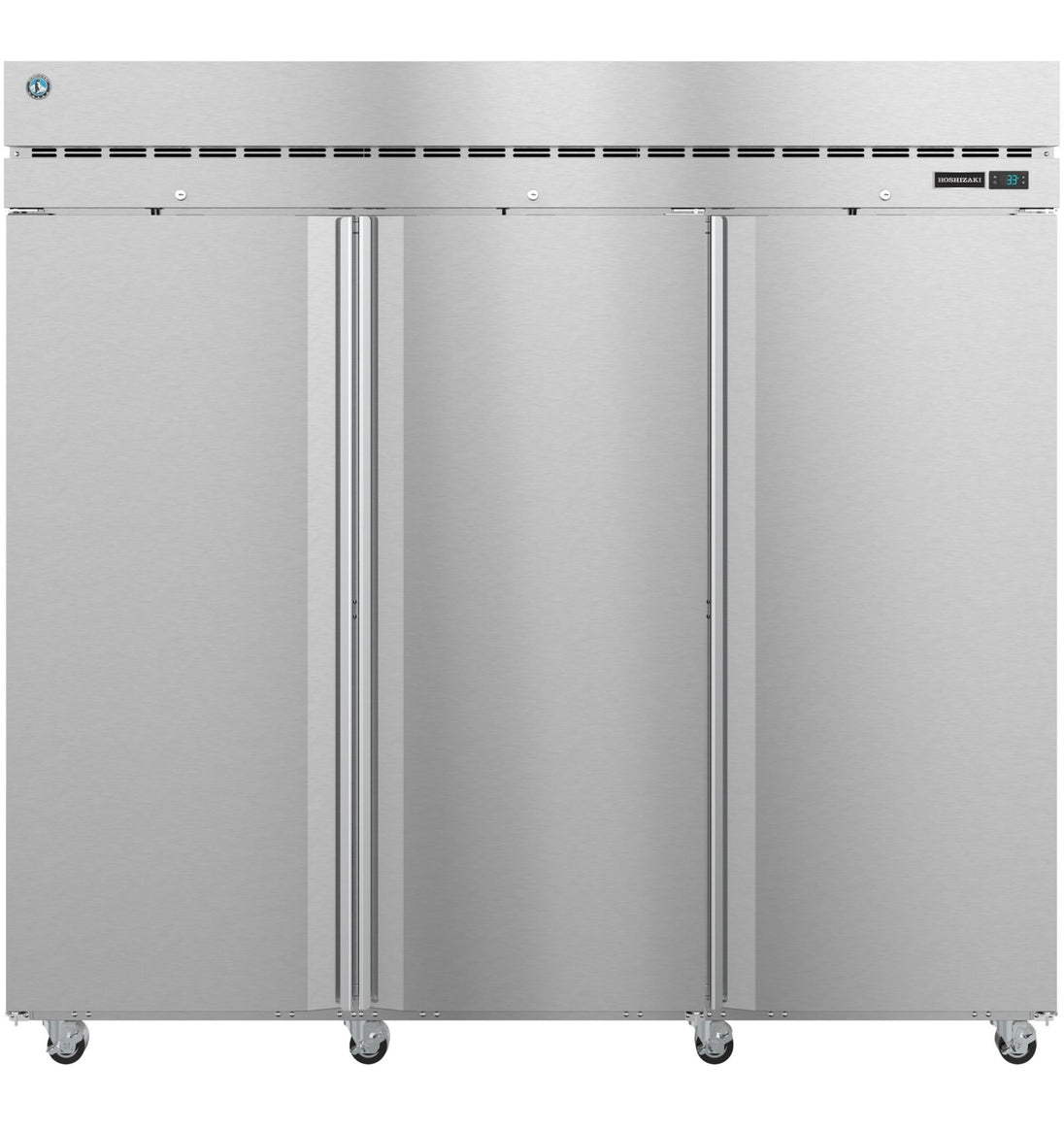 Hoshizaki F3A-FS Steelheart Series three section reach-in freezer with full stainless steel doors