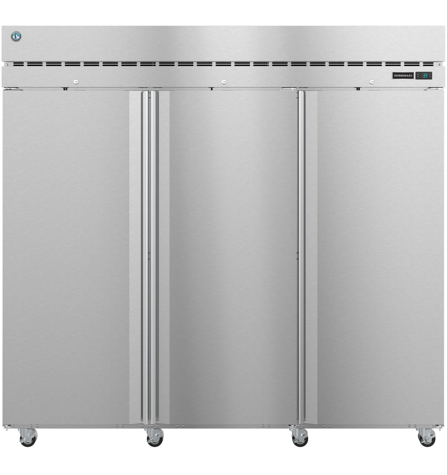 Hoshizaki F3A-FS Steelheart Series three section reach-in freezer with full stainless steel doors