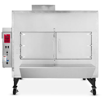 Cookshack FEC750 Fast Eddy's pellet fired rotisserie smoker oven stainless steel