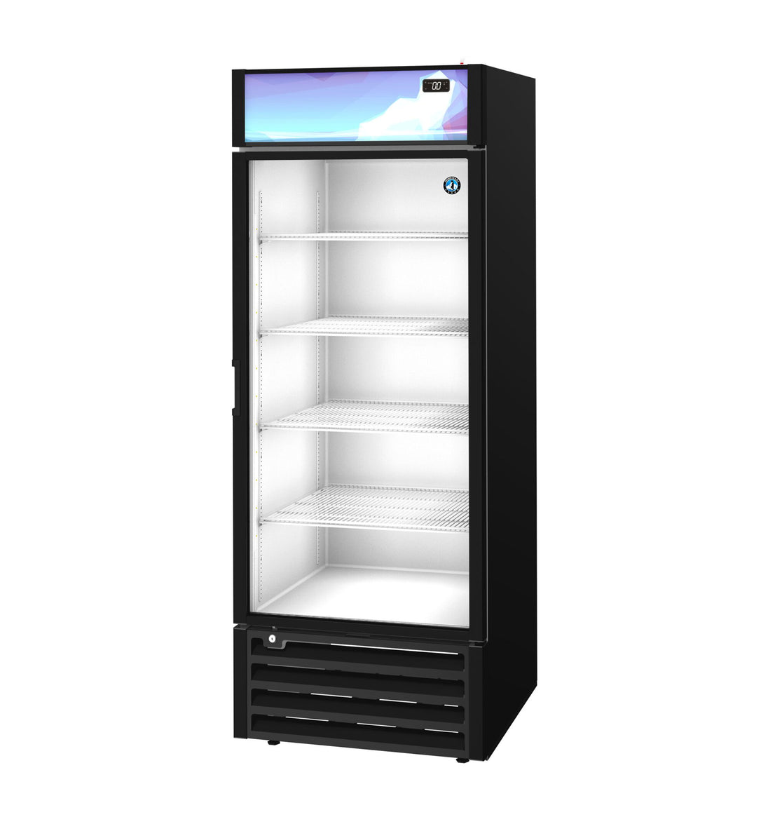 Hoshizaki FM-23-HC-BLK black freezer merchandiser left side view
