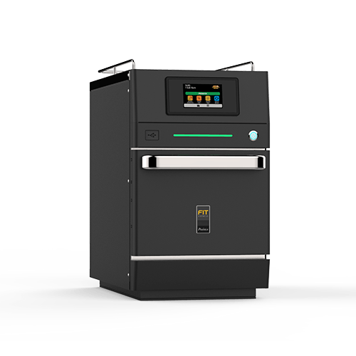 Pratica Fit Express speed oven in black, side view