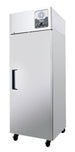 Migali Industries G-1R-HC Medical-Grade Refrigerator 21.4 Cu. Ft. - single solid door upright, stainless steel, front quarter view