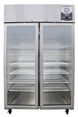 Migali Industries G-2RG-HC Medical-Grade Refrigerator - two glass door upright, straight-on front view