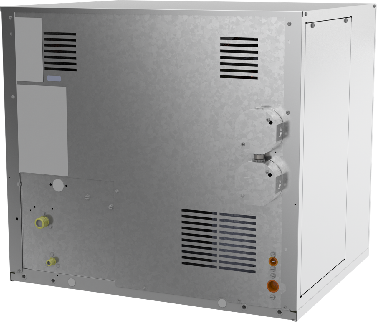 Ice-O-Matic GEMU09090 self-contained undercounter Pearl ice machine, rear angle view