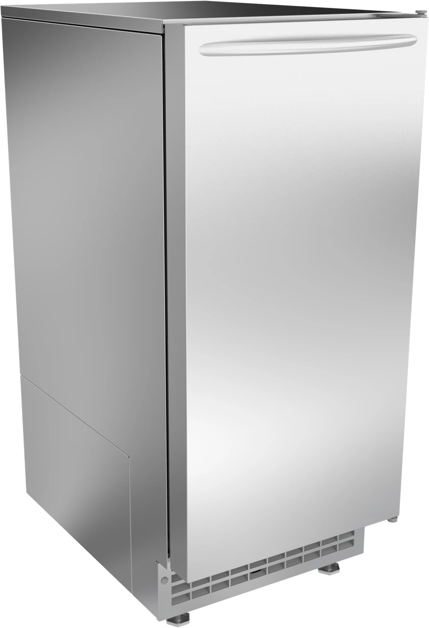 Ice-O-Matic GEMU09090 self-contained undercounter Pearl ice machine, front angled view