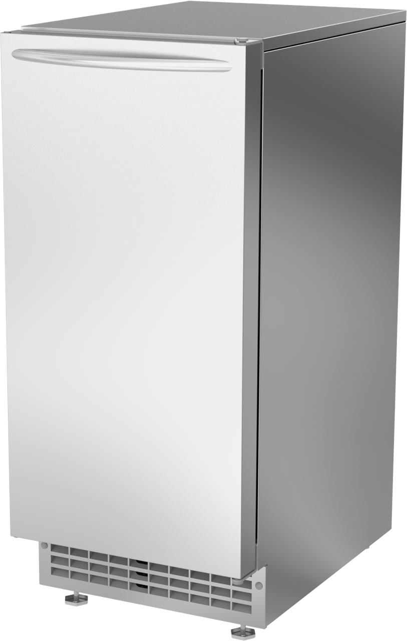 Ice-O-Matic GEMU09090 self-contained undercounter Pearl ice machine, right angle view
