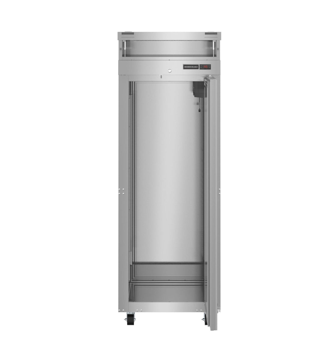 Hoshizaki HC1A-FS-FS pass-thru heated holding cabinet with door open showing sheet pan interior