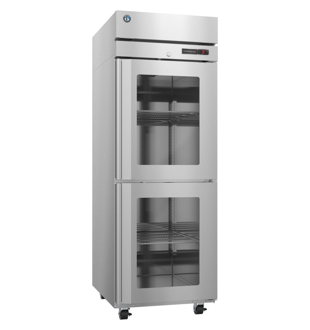 Hoshizaki HC1A-HGE single section Steelheart heated holding cabinet with half glass doors, right side view