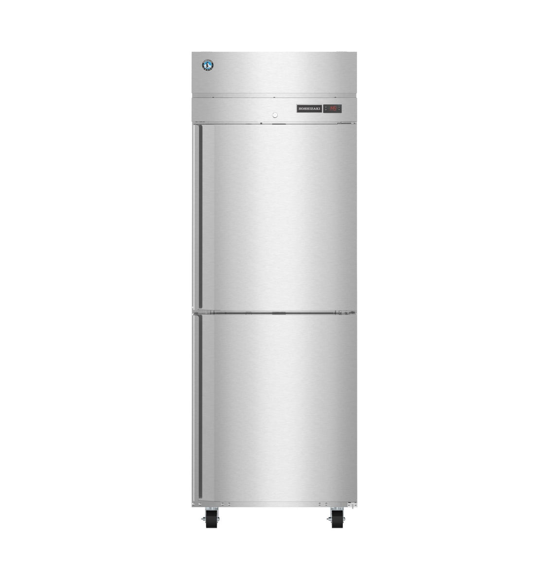 Hoshizaki HC1A-HS-HS pass-thru Steelheart heated holding cabinet front view with half solid stainless doors
