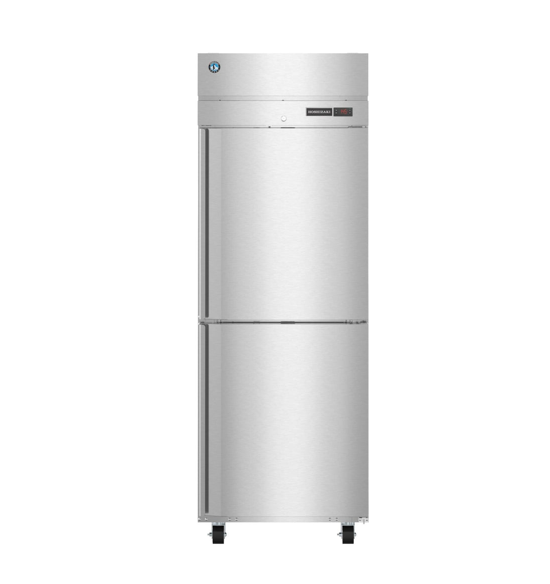 Hoshizaki HC1A-HS single section Steelheart heated holding cabinet front view with half solid stainless doors