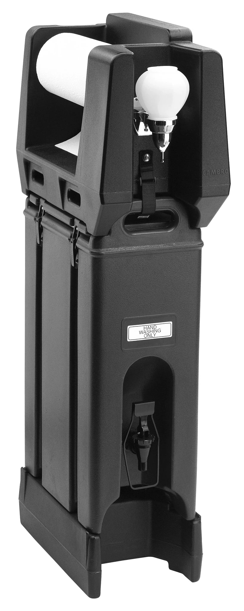 Cambro HWS31110 black 3 in 1 mobile hand wash station