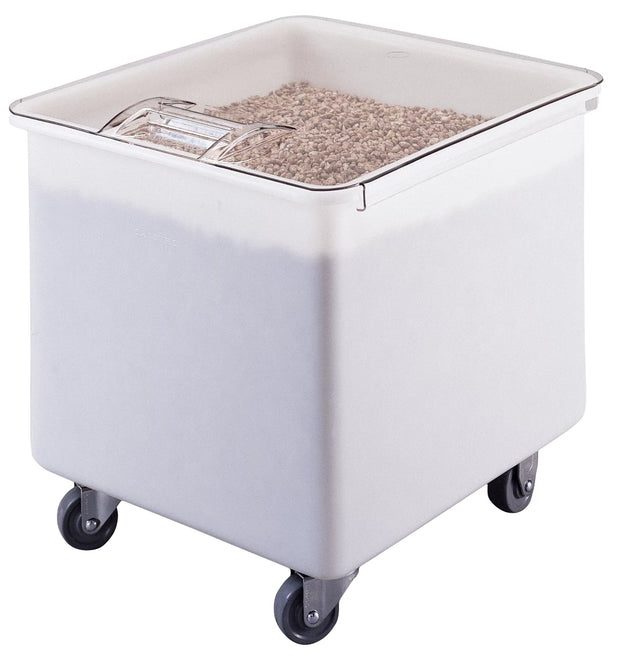 Cambro IB32148 32 gallon white mobile ingredient bin with sliding lid