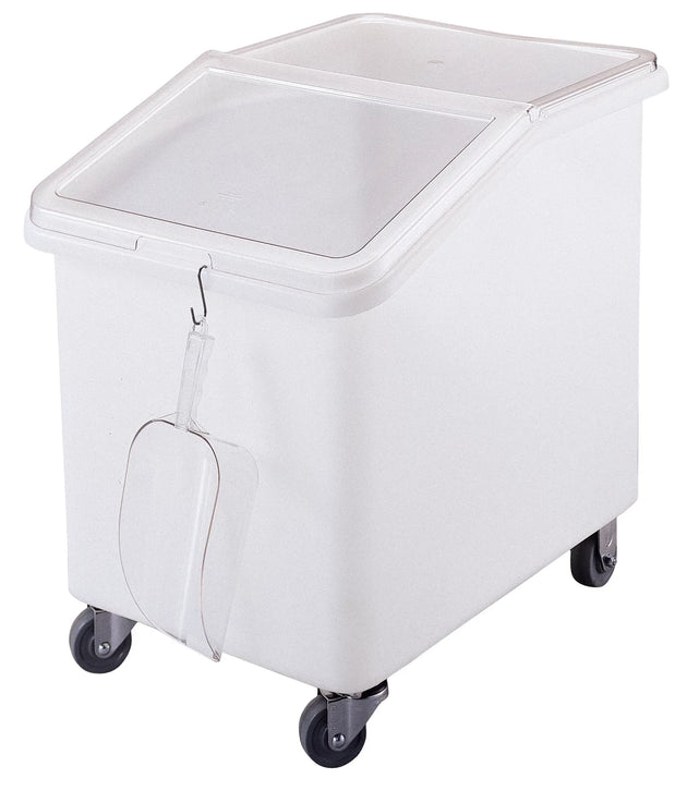 Cambro IBS37148 37 gallon white slant top mobile ingredient bin