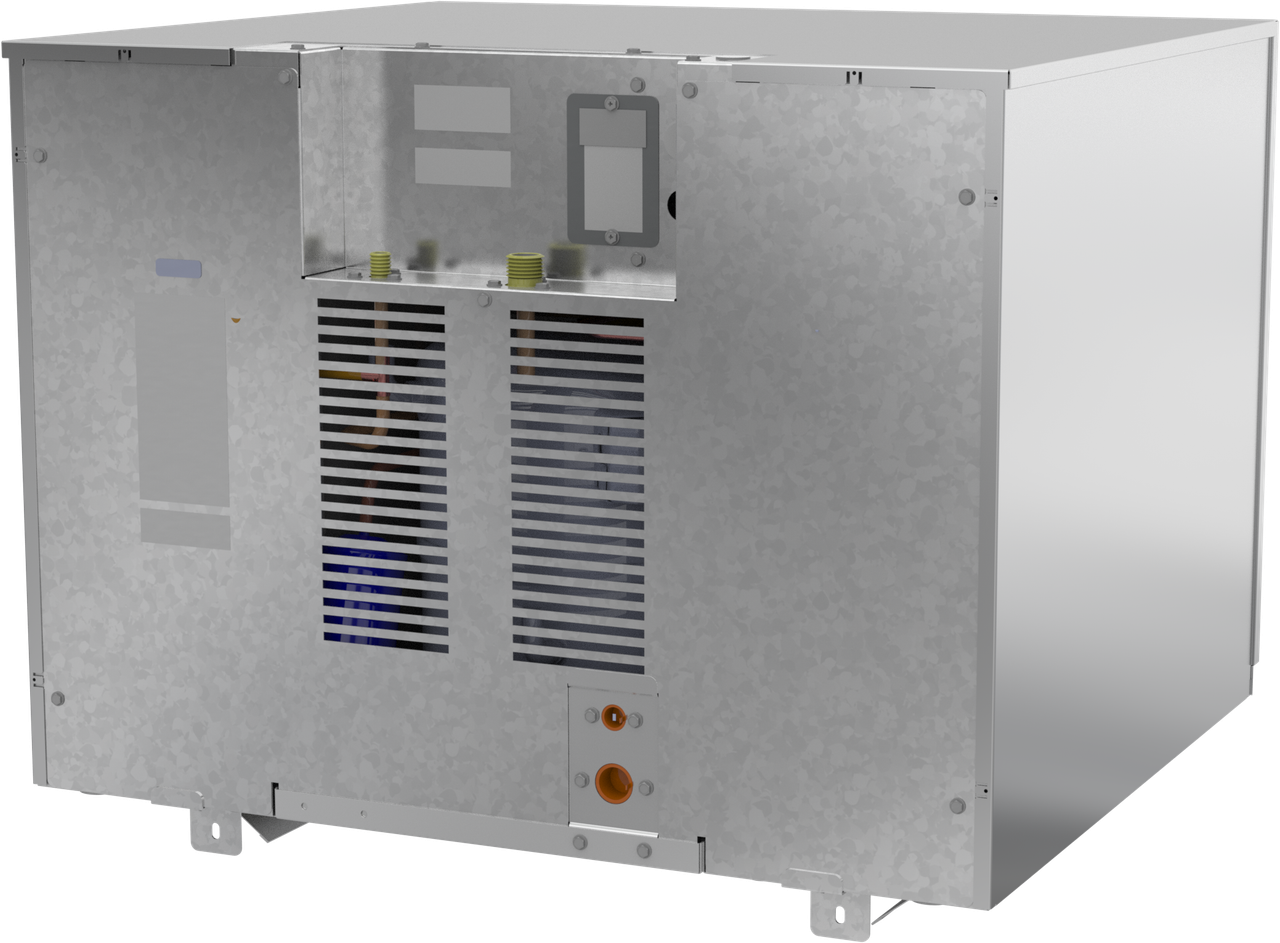 Ice-O-Matic ICE1506HR49 half cube ice machine, rear left view